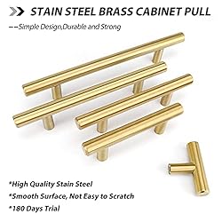 goldenwarm Brushed Brass Drawer Pulls Brass Cabinet