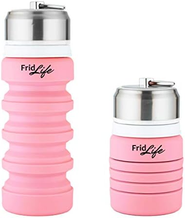 Frid Life Foldable Collapsible Water Bottle - Water Bottle for Sporting. Shrinkable When Empty. 400 mL | 13.5 Oz