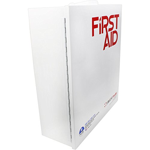 OSHA & ANSI 3 Shelf Industrial First Aid Cabinet with Pocket Liner, 100 Person, 1316 Pieces, 2015 Class A+, Types I & II, Made in USA by Urgent First AidTM with extra content & NEW ANSI First Aid Guide