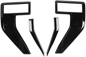 TOTMOX (Glossy Black) Front Fender Side Air Vent Outlet Trim Cover Exterior Front Air Outlet Vent shapeing Cover Kit Compatible with Ford F150 F-150 2021-2022
