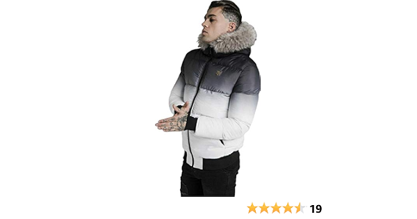 Sik Silk SS-16224 Rip Stop Distance Fade Puff Hood Jacket - Black/White  Small Black: Amazon.es: Ropa