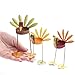 Factory Direct Craft Set of 6 Warm Autumn Painted Metal Turkey Candle Holders.