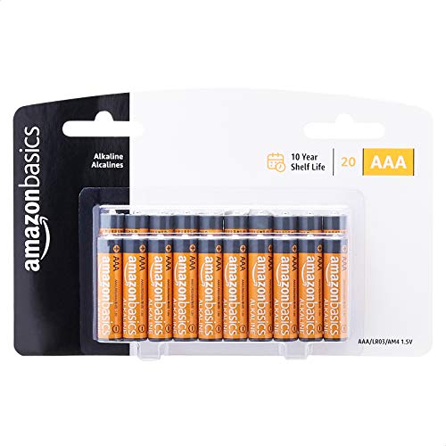 Amazon Basics 20Pack AAA Alkaline Batteries, 1.5 Volt, LongLasting