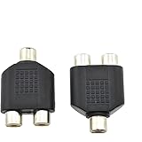 Hahiyo 3 RCA F-2x3.4 RCA F Stereo Plug Interconnect Audio One Male 3.4mm(1/8inch) Two Male 3mm(1/8inch) Adapter Splitter Good