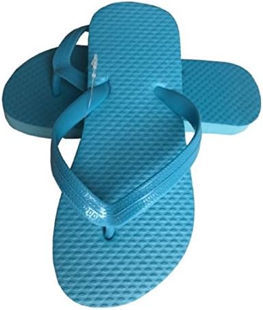 Raun Children's Bright Neon Flip Flops Toddler/Childrens Sizes 2 To 5 Year Olds. Colors For Boys and Girls. (Childs S 6-7, Blue)