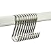 RuiLing 12-Pack Size Medium Flat S Hooks Heavy-Duty Genuine Solid 304 Stainless Steel S Shaped Hanging Hooks,Kitchen Spoon Pan Pot Hanging Hooks Hangers Multiple uses.