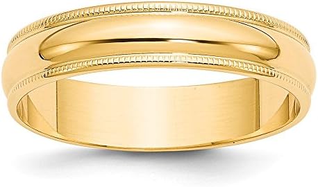 14kイエローゴールド 5mm ミルグレイン ハーフラウンド サイズ6 結婚指輪 女性に 予約 クラシックファインジュエリーギフト