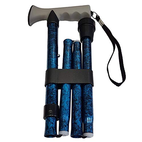 Life-Healthcare-Walking-Stick-Gel-Handled-Blue-Crackle