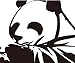 BIBITIME Black&White Mother Baby Pandas Eating Bamboos Wall Stickers Decor for Bedroom Vinyl Decals