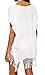 Mounblun Women's Swimwear Knitted Crochet Tunic Cover up / Beach Dress White
