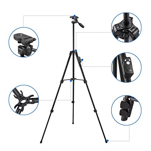 image for Eocean 50 Inch Aluminum iPhone Tripod, Video Tripod for Cellphone and 