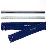 Anzello Aluminum Architect and Engineer Scale Rulers Set - Scales Imperial 12 inch Drafting Metal Architectural