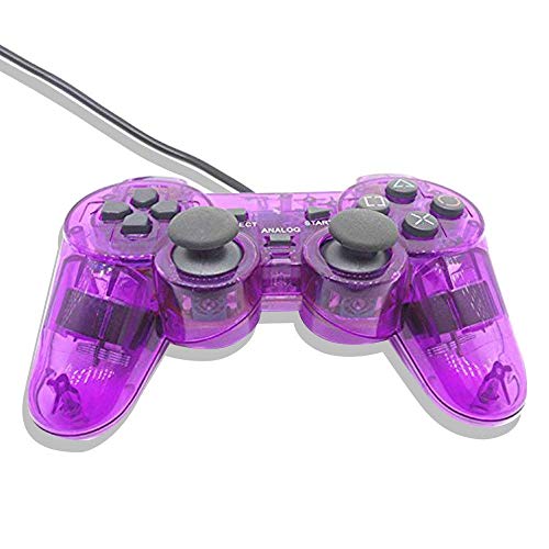 ElementDigital Wired Game Gaming Controller for PS2, Sliver Wired Game Pad Gamepad Console Joypad Controller Joysticks Compatible with PlayStation 2 (PS2 Purple)