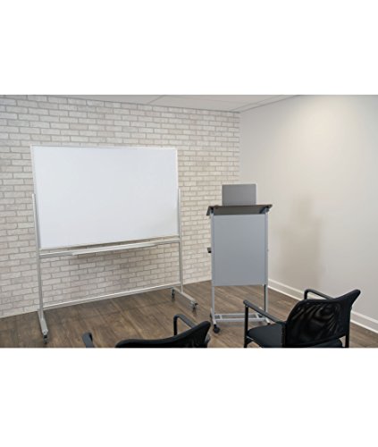 Stand Up Desk Store Mobile Adjustable Height Lectern Podium, Heavy Duty Steel Frame - Thumbnail 5