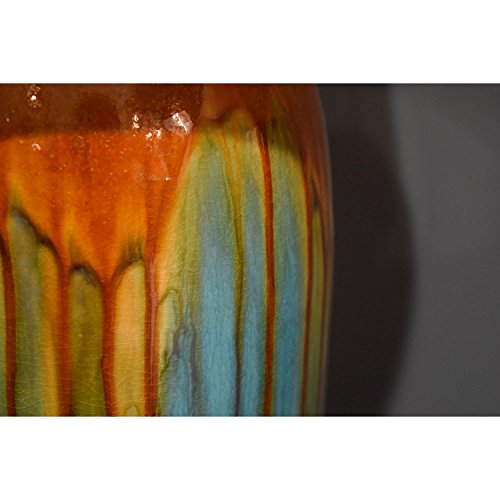 Kenroy Home 32366TEAL Tucson Lamps, Teal Ceramic Glaze Finish