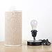 Alexa Smart Wi-Fi Table Lamp, Creative Circular Cloth Art Wood Linen Cloth Desk Lamp, Change Any Color LED Light, Compatible with Alexa Echo, Smartphone
