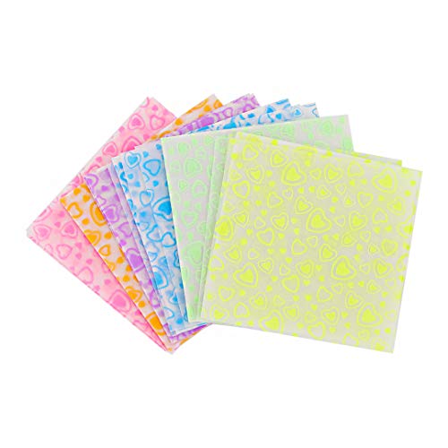 Naimo Luminous Colored Origami Paper - 70 Sheets - 7 Colors - Square Easy Fold Paper for Beginner (3.53.5)