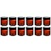 (Set of 12) Amber 4 Ounce Plastic Straight Sided Jars with Smooth Black Lids