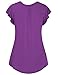 Bebonnie Women Summer Tops Short Sleeve, Women's V Neck Short Sleeve Ruched Knitted T Shirt Blouse Tops Violet,XL