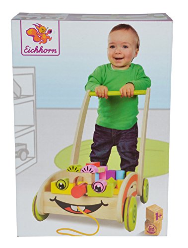 Eichhorn 100001833 - Eichhorn, Spiel- und Lauflernwagen - teilmontiert - mit 35 bunten Bausteinen aus Holz - 39 x 25 x… – Bild 6