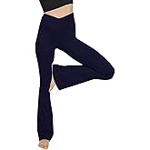 TOPYOGAS Women's Casual Bootleg Yoga Pants V Crossover High Waisted Flare Workout Pants Leggings