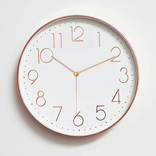 Foxtop Modern Wall Clock Silent Non-Ticking Decorative Battery Operated Quartz Clock for Living Room Bedroom Home Office…