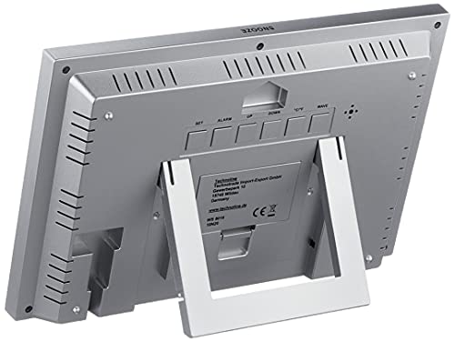 Technoline WS8016 WS 8016 Funk-Wand-Uhr mit Temperaturanzeige, Kuststoff, Silber, klein: 22,5 x 14,3 x 2,4cm
