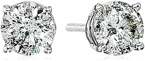 Amazon Collection AGS Certified 14k White Gold Diamond with Screw Back and Post Stud Earrings (J-K Color, I1-I2 Clarity) Amazon Collection AGS Certified 14k White Gold Diamond with Screw Back and Post Stud Earrings (J-K Color, I1-I2 Clarity)