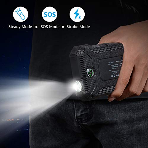 Hiluckey Solar Charger 26800mAh Power Bank PD 18W Portable Charger with USB C Port External Battery with LED Flashlight for Smartphones, Tablets, Laptops and More - Thumbnail 5
