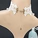 Acxico White Pure Beautiful Gothic Pearl Bridal Wedding Jewelry Lace Necklace