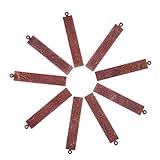 Pandahall 10pcs Red Copper Brass Blank Stamping Tag Pendants Metal Alphabet Letter Stamps Charms for Jewelry Necklace Makings 1.61x0.27 inch Rectangle