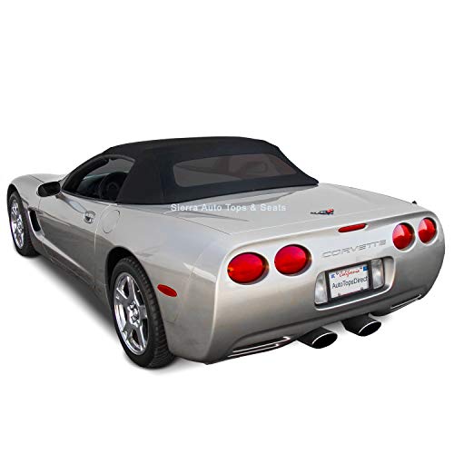 Sierra Auto Tops Convertible Top Compatible with 1998-2004 Corvette C5, TwillFast II Canvas, Black
