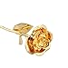 ZJchao 24K Gold Rose for Her, Dipped Gold Rose Eternity Love Real Golden Plated Preserved Eternal Flower with Rose Stand Present for Wife/Girlfriend/Couple (Gold)