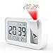 Hosome Projection Alarm Clock, Digital Alarm Clock on Ceiling with Indoor Temperature Large LCD Display and 4 Adjustable Projection Brightness with 2 Alarm Volume Setting for Bedroom, Office，White