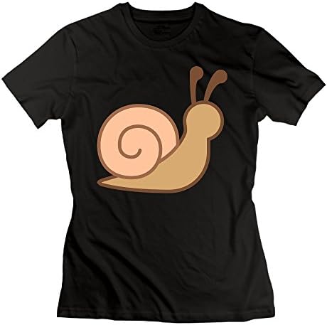Tongling Women's Cotton Snail Cartoon2 Short Sleeve Tees T-Shirts XXL Black