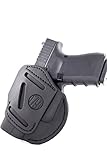 1791 GUNLEATHER 4-Way Glock 26 Holster - OWB and IWB CCW Holster - Right Handed Leather Gun Holster - Fits Glock 25, 26, 27, 29, 30, 32, 33 - Stealth Black