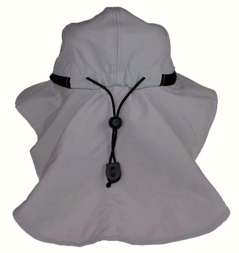 Outdoor/Casual Hat, Large Bill Cap with Back Flap Protector, Gray