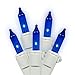 Vickerman 100 Blue Mini Light on White Wire, 33' Long Christmas Light Strand