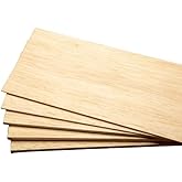 Balsa Wood Sheets, Model Grade Hobby Craft Balsa Wood Thin Plank, Perfect for Modeling, Crafts, Hobbies, Laser, Wood Burning, Glider Airplanes by Binos (12" x 6" x 1/4", Pack of 5)