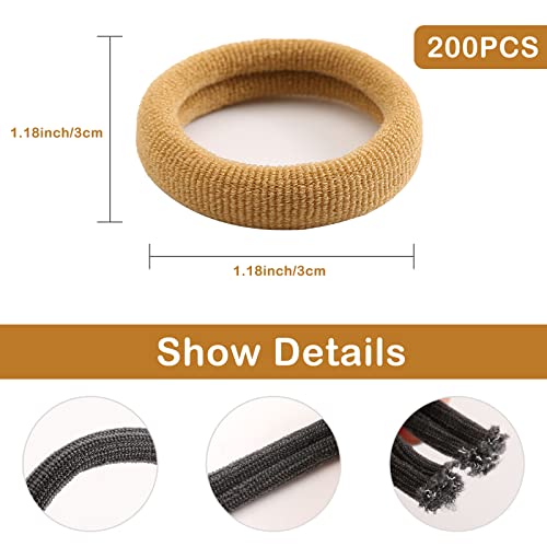 200Pcs Baby Hair Ties, Elastic Toddler Hair Ties, Multicolor Small Seamless Rubber Hair Bands Ponytail Holders for Infants Girls and Kids