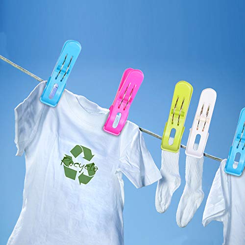 Ostrichy Beach Towel Clips for Pool Chairs, Plastic Beach Chair Clips, Towel Clips for Beach Chairs Cruise, Fashion Bright Color Pool Chair Clips, 8 Pieces Oversized Beach Towel Clips
