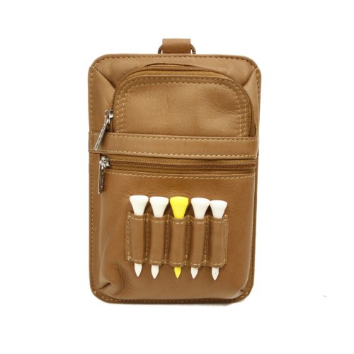 Piel Leather All In One Golf Pouch, Saddle, One Size