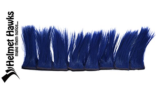 Helmet Hawks Motorcycle, Ski or Snowboard Helmet Mohawk w/Sticky Hook and Loop Fastener Adhesive (8) Hair Patches 2" long x 6" Tall - Deep Ocean Blue