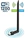HoneyBull 1200 Mbps Wireless USB WiFi Adapter (5.8GHz & 2.4GHz) Dual Band USB Adapter with +5dBi External Antenna (Supports Windows XP, Vista, 7, 8, 10 & Mac OS X) -