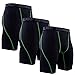 LUWELL PRO Men's 3 Pack Compression Shorts Baselayer Cool Dry Sports Tights Shorts for Running,Workout,Training