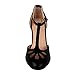 Chase & Chloe New Kimmy-36 Women's Teardrop Cut Out T-Strap Mid Heel Dress Pumps