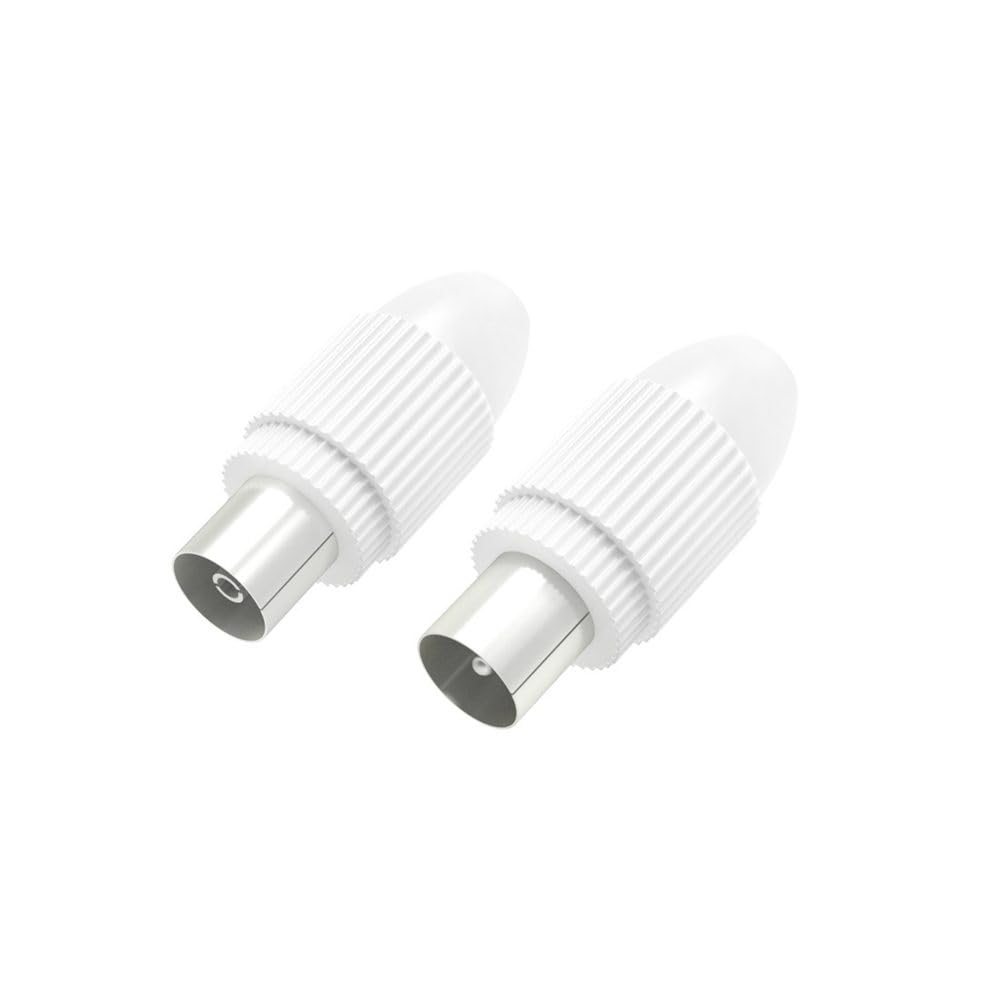 Hama antenna plug + antenna socket (replacement, connector, for cables approx. 0.5 to 1.1 mm diameter, terminal, coaxial) white