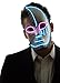 Neon Nightlife Men's Light up Half Face Venetian Sparkle Mask, Blue & Pink