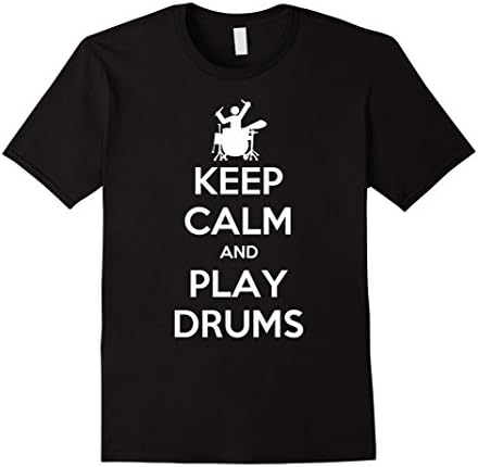 Men's Keep Calm And Play Drums T-Shirt Medium Black