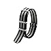 2pc Ritche 22mm Nylon Striped Black，black/gray Interchangeable Replacement Watch Strap Band